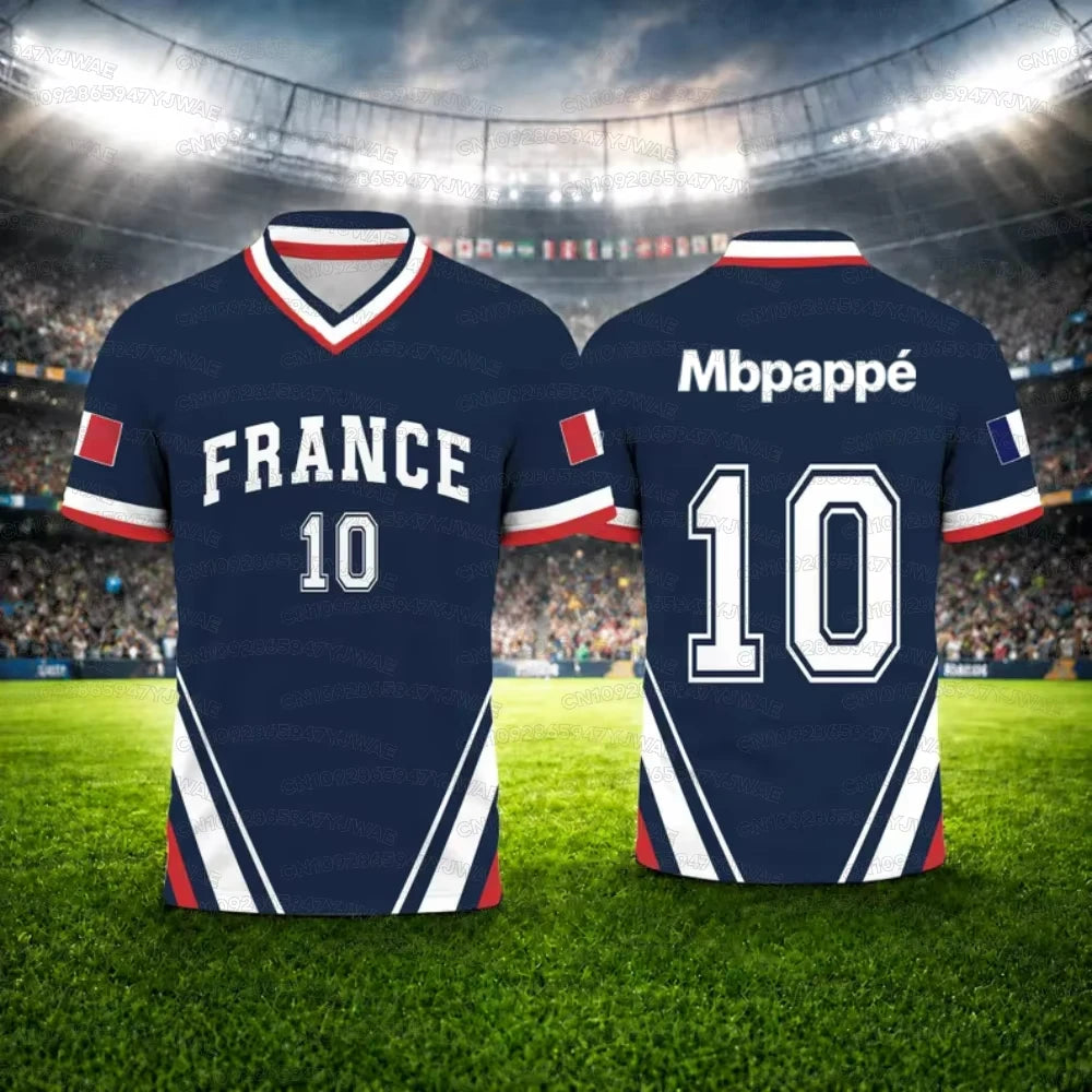 2026 Summer Men's & Women's Matching French Football Jersey Outdoor Training Quick-Dry Breathable Sports T-Shirt Football Fan